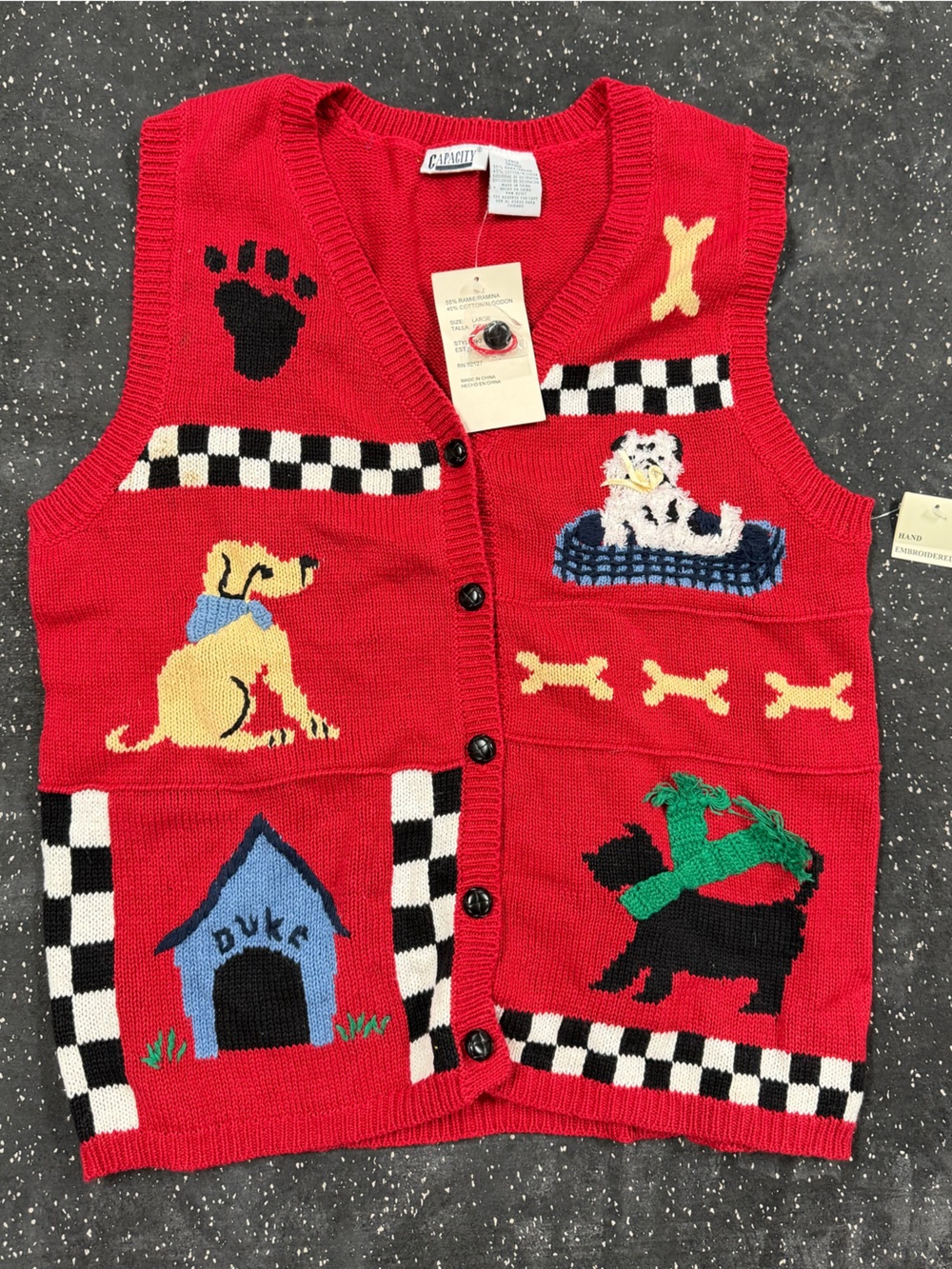 Vintage Hand Embroidered Dog Vest